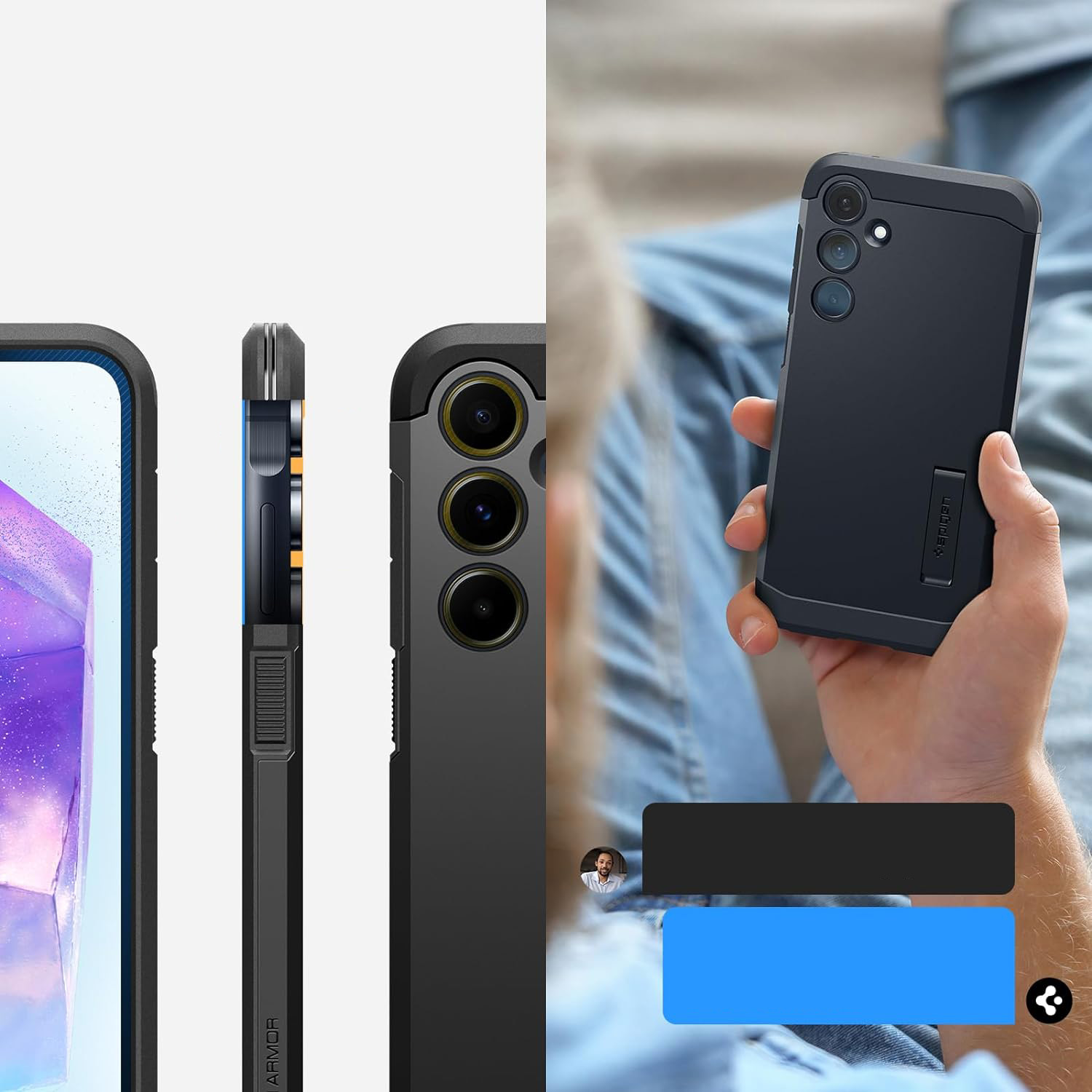 Etui Spigen Tough Armor do Galaxy A55 5G, czarne